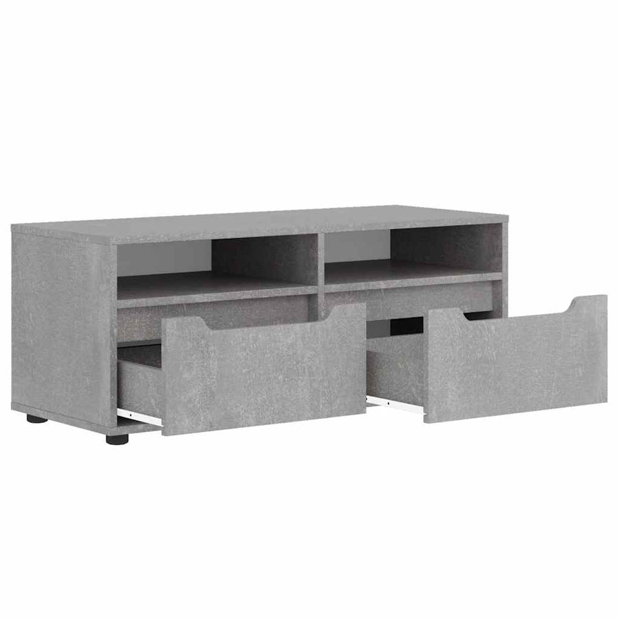 Tv-meubel VISNES 100x40x38 cm bewerkt hout betongrijs