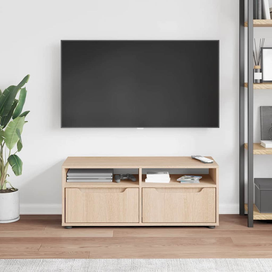 Tv-meubel VISNES 100x40x38 cm bewerkt hout sonoma eikenkleurig
