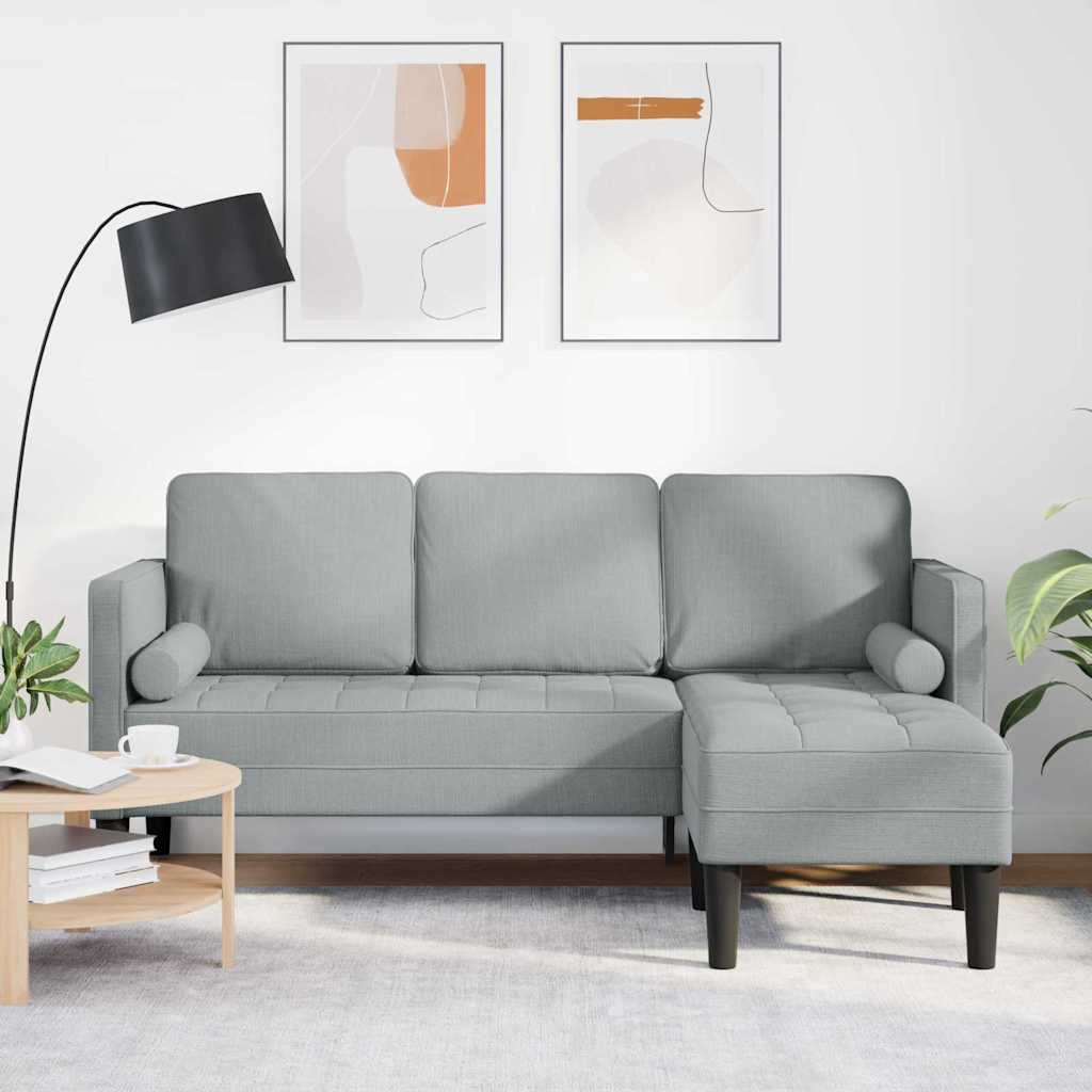 Bankstel met kussen Lichtgrijs Polyester