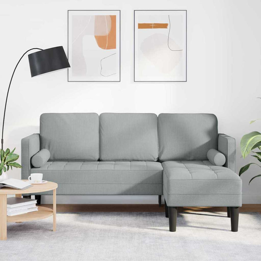 Bankstel met kussen Lichtgrijs Polyester
