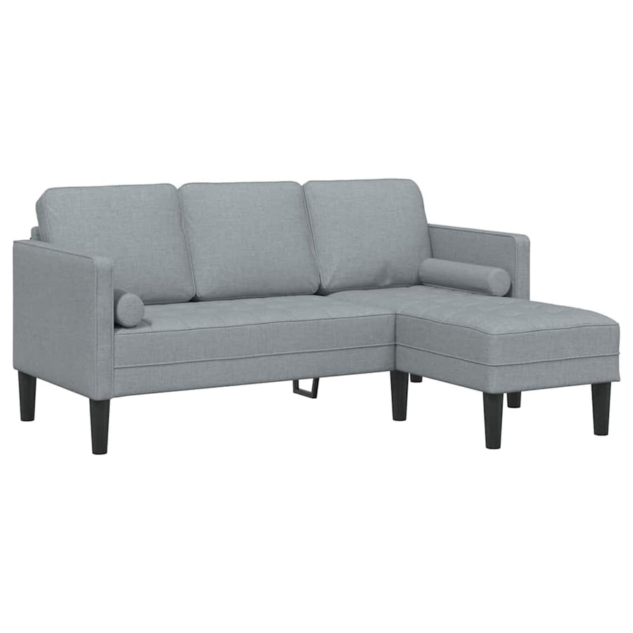Bankstel met kussen Lichtgrijs Polyester