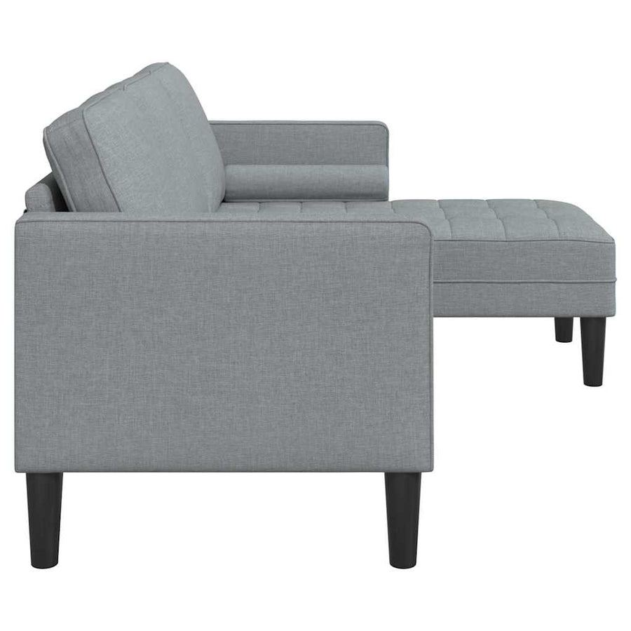 Bankstel met kussen Lichtgrijs Polyester