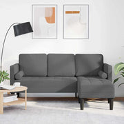 Bankstel donkergrijs polyester 173x131x67 cm modulair