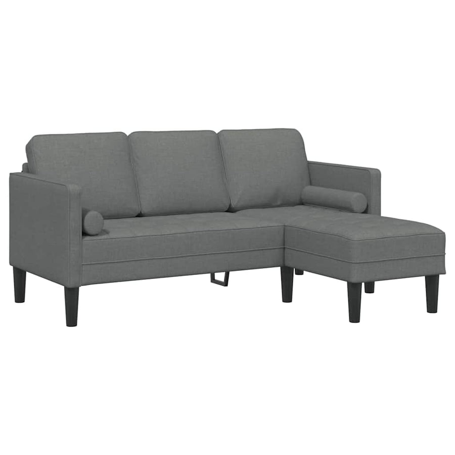 Bankstel met kussen Donkergrijs Polyester