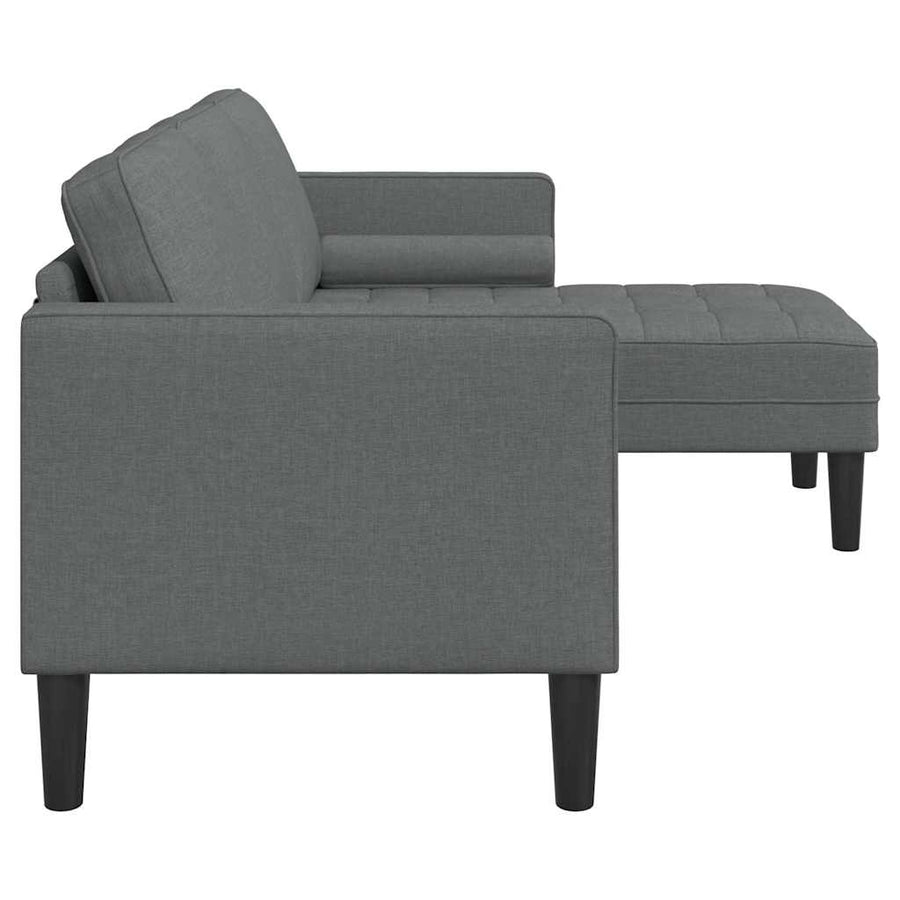 Bankstel met kussen Donkergrijs Polyester