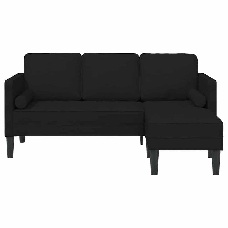 Bankstel met kussen Zwart Polyester