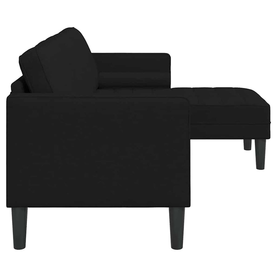 Bankstel met kussen Zwart Polyester