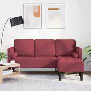 Bankstel polyester wijnrood 173x131x67 cm