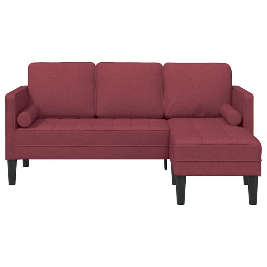 Bankstel met kussen Wijnrood Polyester