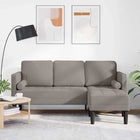 Bankstel L-vorm 173x131x67 cm taupe polyester