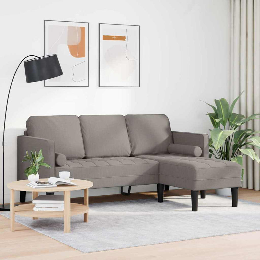 Bankstel met kussen Taupe Polyester