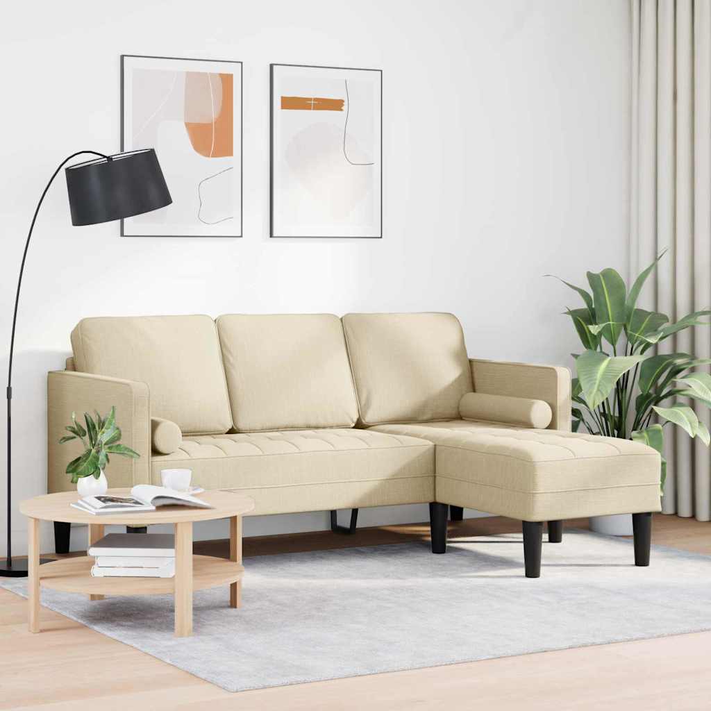 Bankstel met kussen Crème Polyester