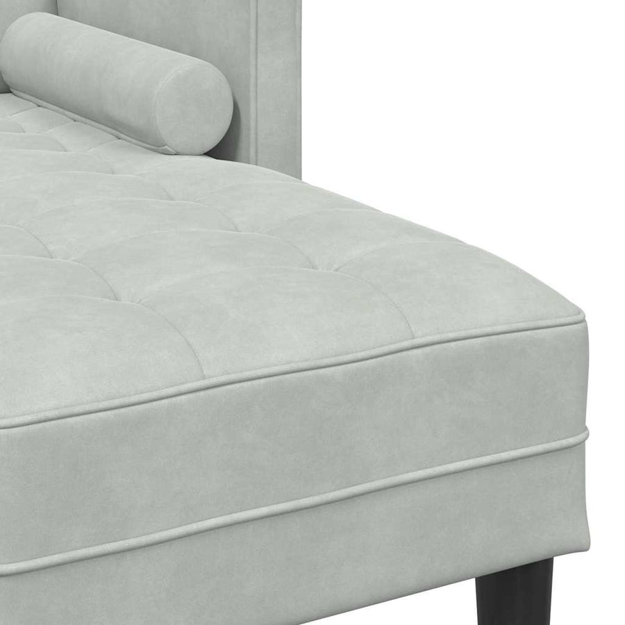 Bankstel met kussen Lichtgrijs Polyester