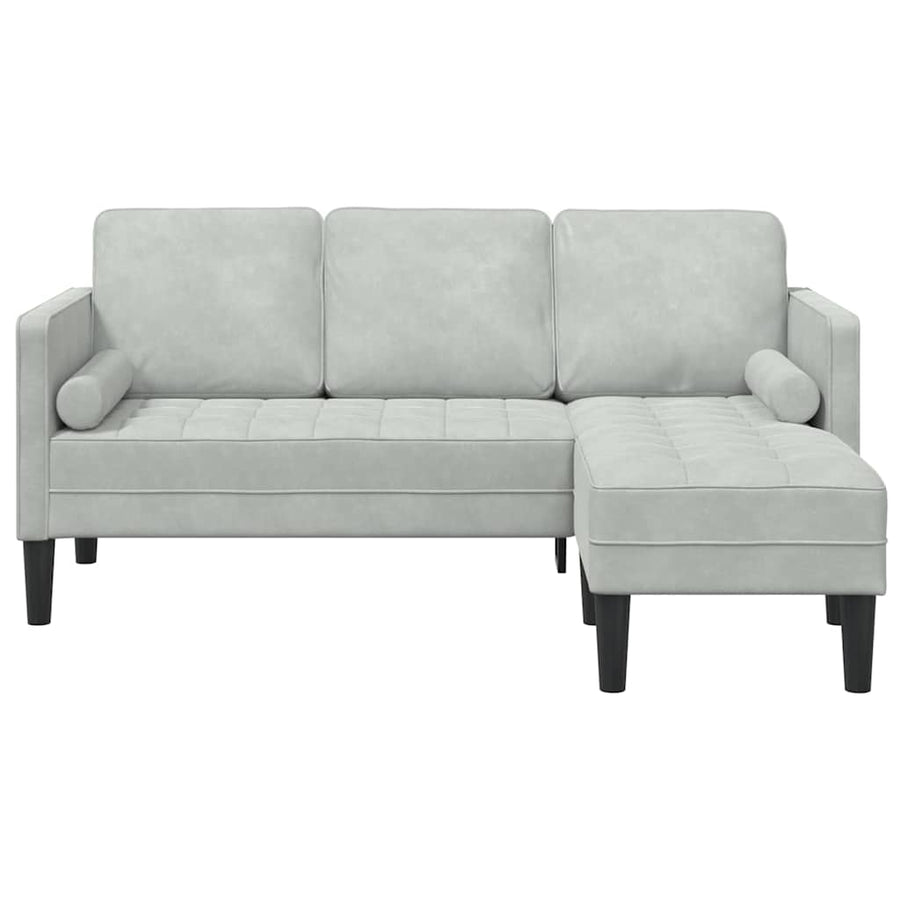 Bankstel met kussen Lichtgrijs Polyester