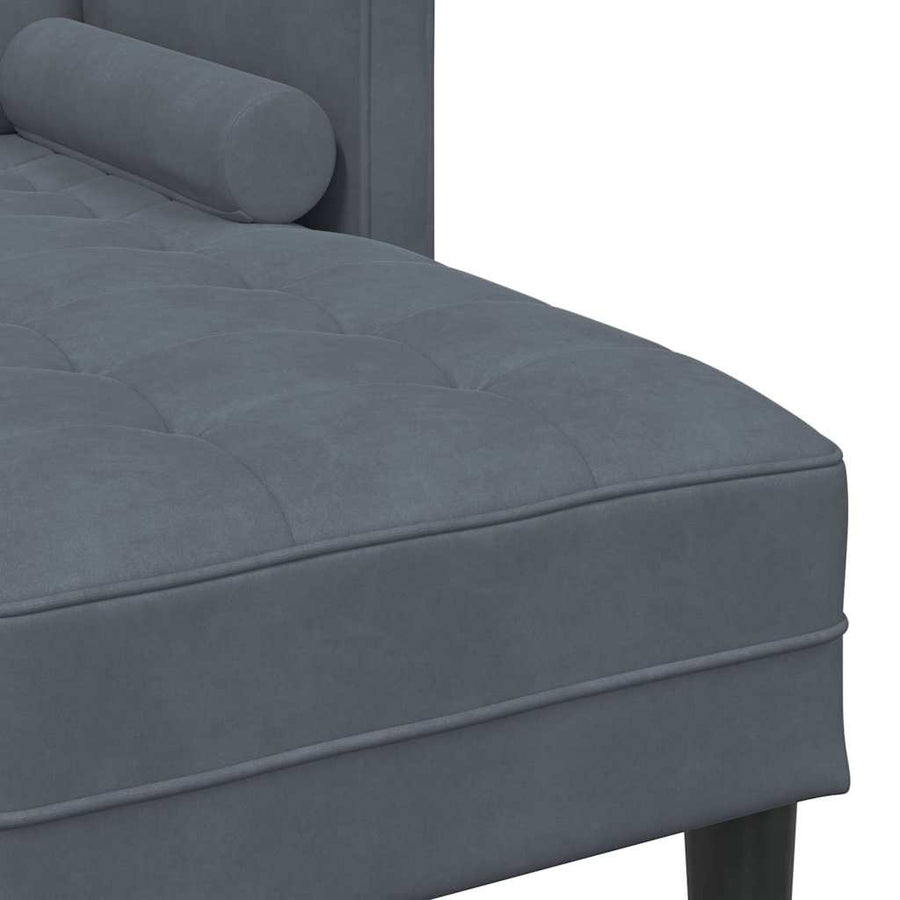 Bankstel met kussen Donkergrijs Polyester