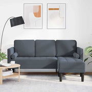 Bankstel L-vormig 173x131x67 cm donkergrijs polyester