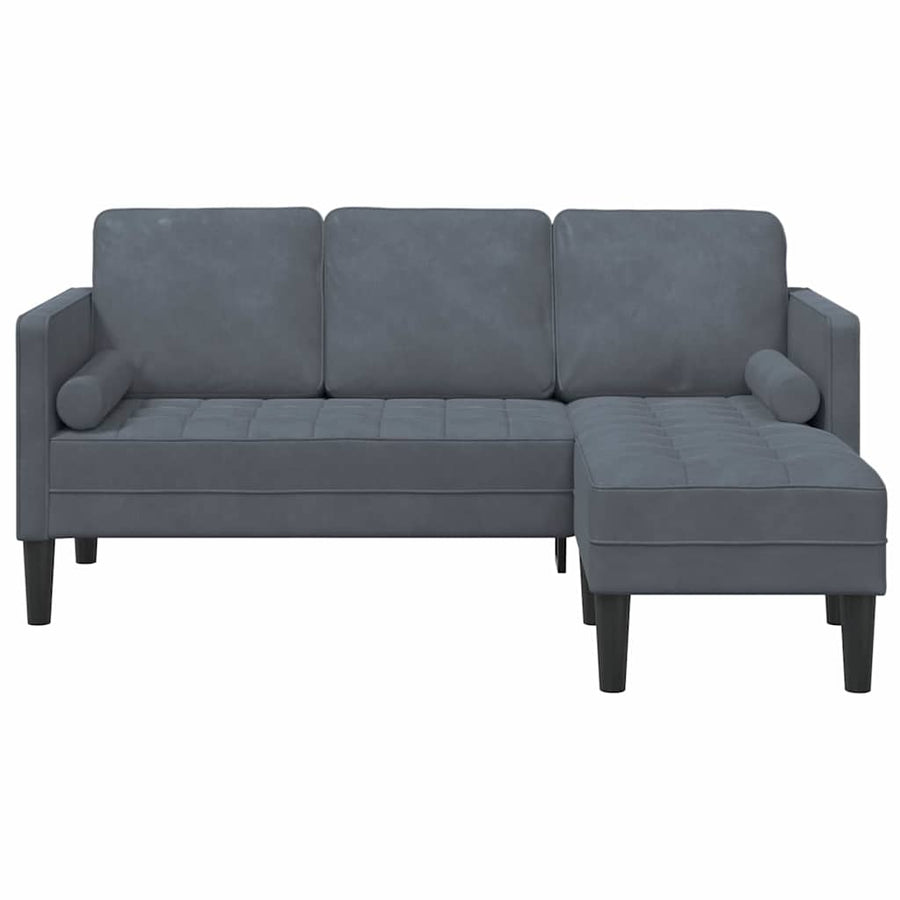 Bankstel met kussen Donkergrijs Polyester