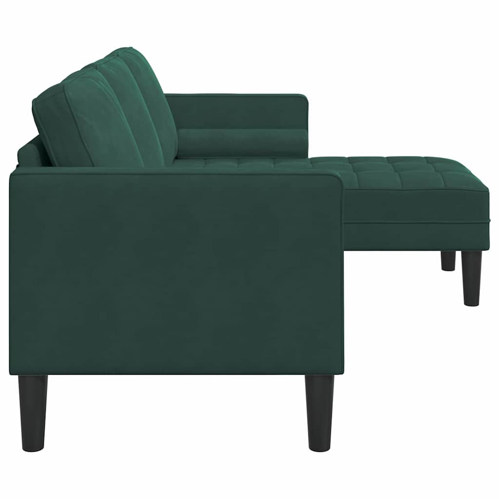 Bankstel met kussen Donkergroen Polyester