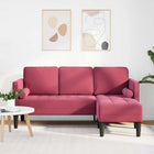 Bankstel L-vormig wijnrood polyester 173x131x67 cm