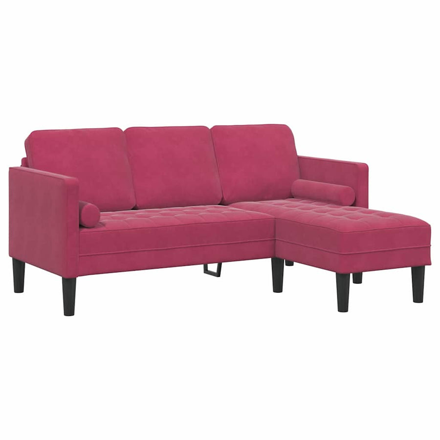 Bankstel met kussen Wijnrood Polyester