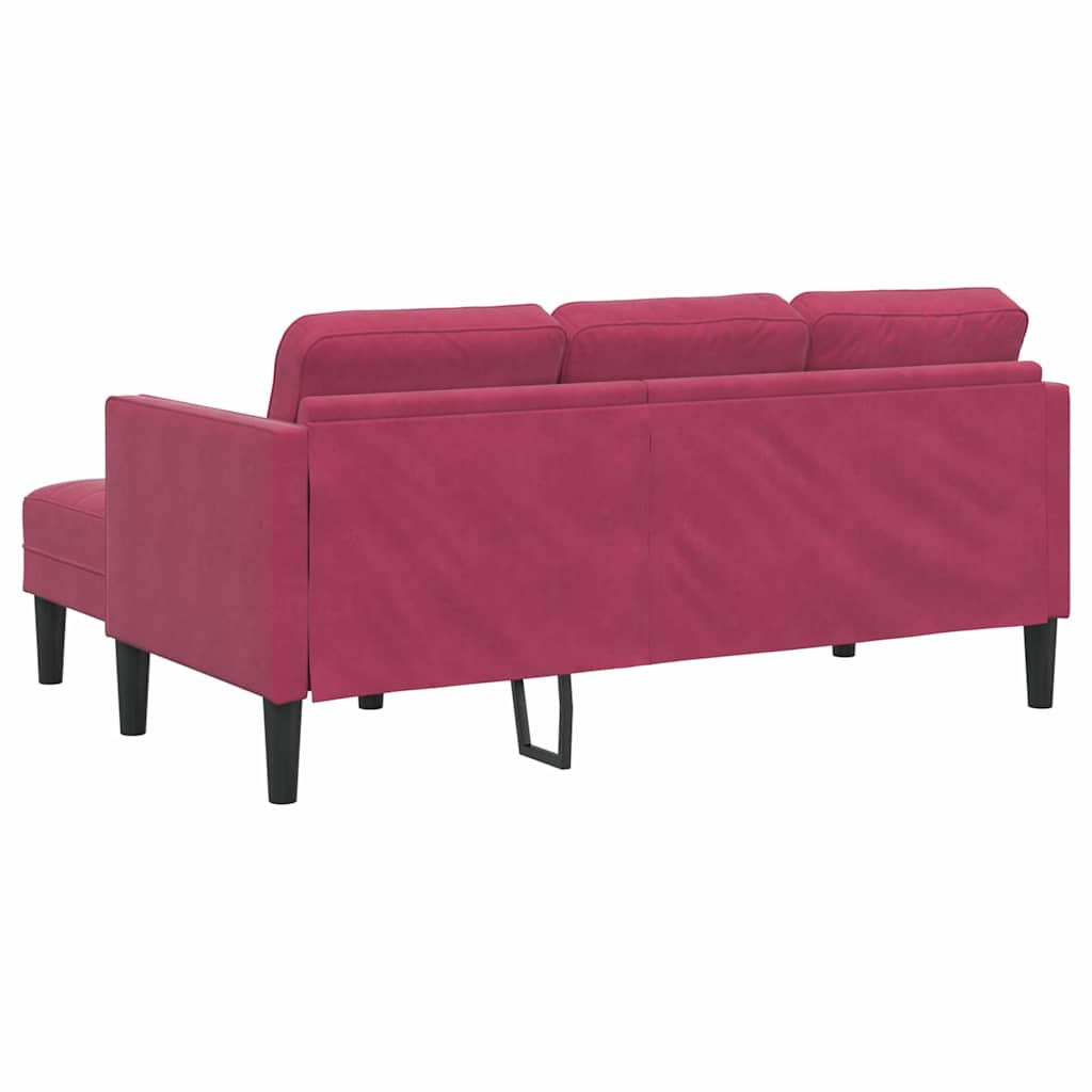 Bankstel met kussen Wijnrood Polyester