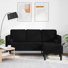 Sofa with cushion Black Polyester