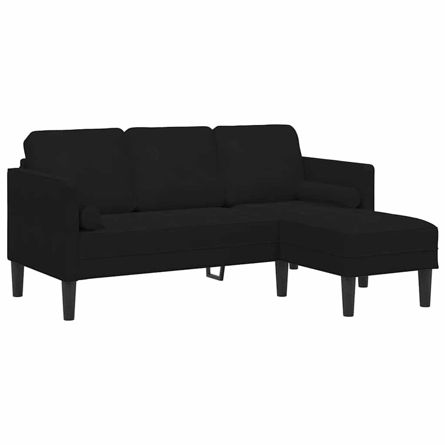 Bankstel met kussen Zwart Polyester