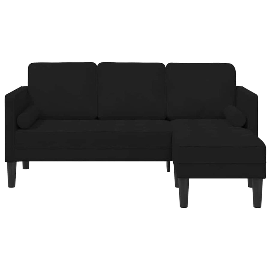 Bankstel met kussen Zwart Polyester