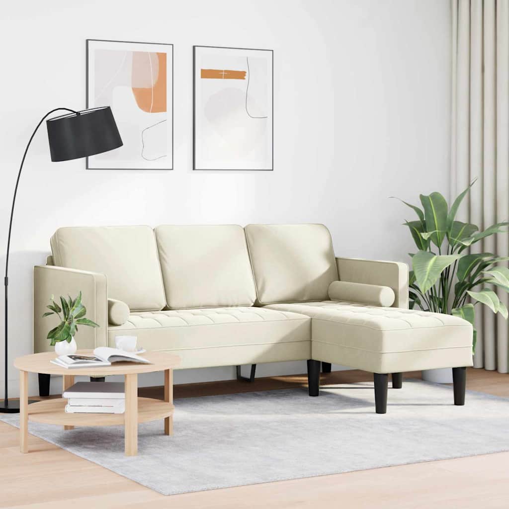 Bankstel met kussen Crème Polyester