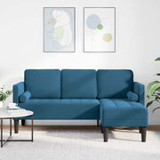 Modulaire bank 173x131x67 cm blauw polyester