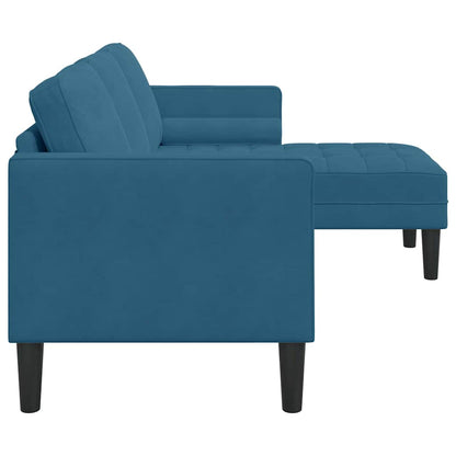 Bankstel met kussen Blauw Polyester