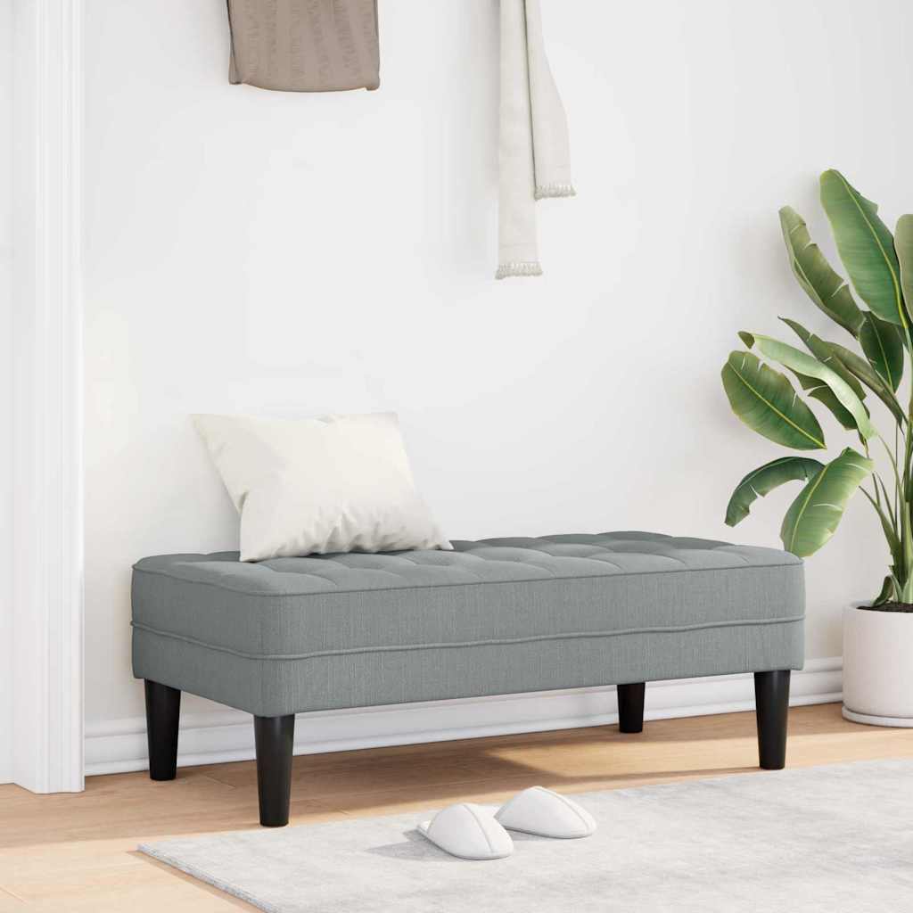 Bank met kussen Lichtgrijs 113 x 57 x 39 cm Stof