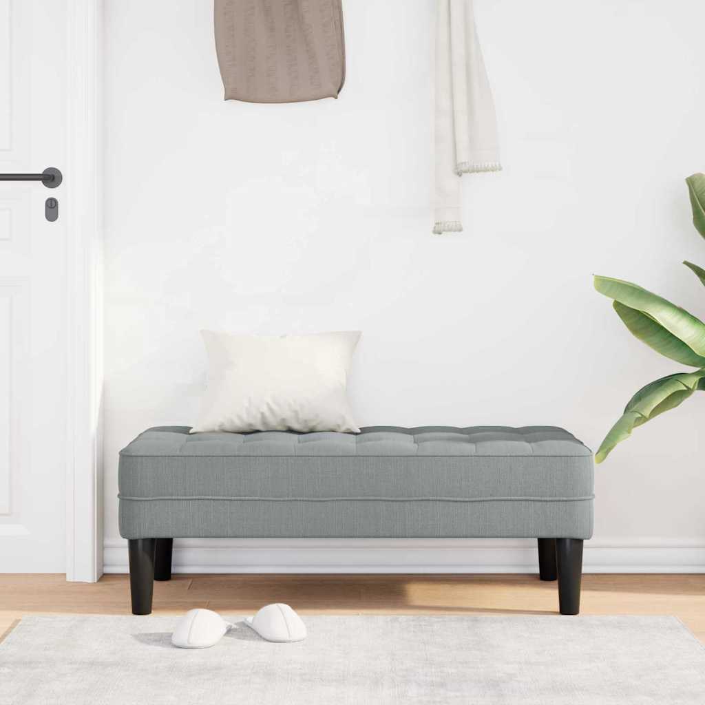 Bank met kussen Lichtgrijs 113 x 57 x 39 cm Stof