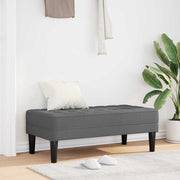 Bank 113x57x39 cm donkergrijs stof