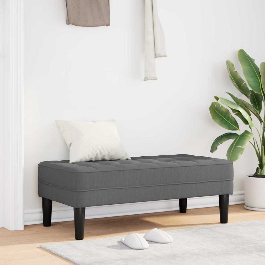 Bank met kussen Donkergrijs 113 x 57 x 39 cm Stof