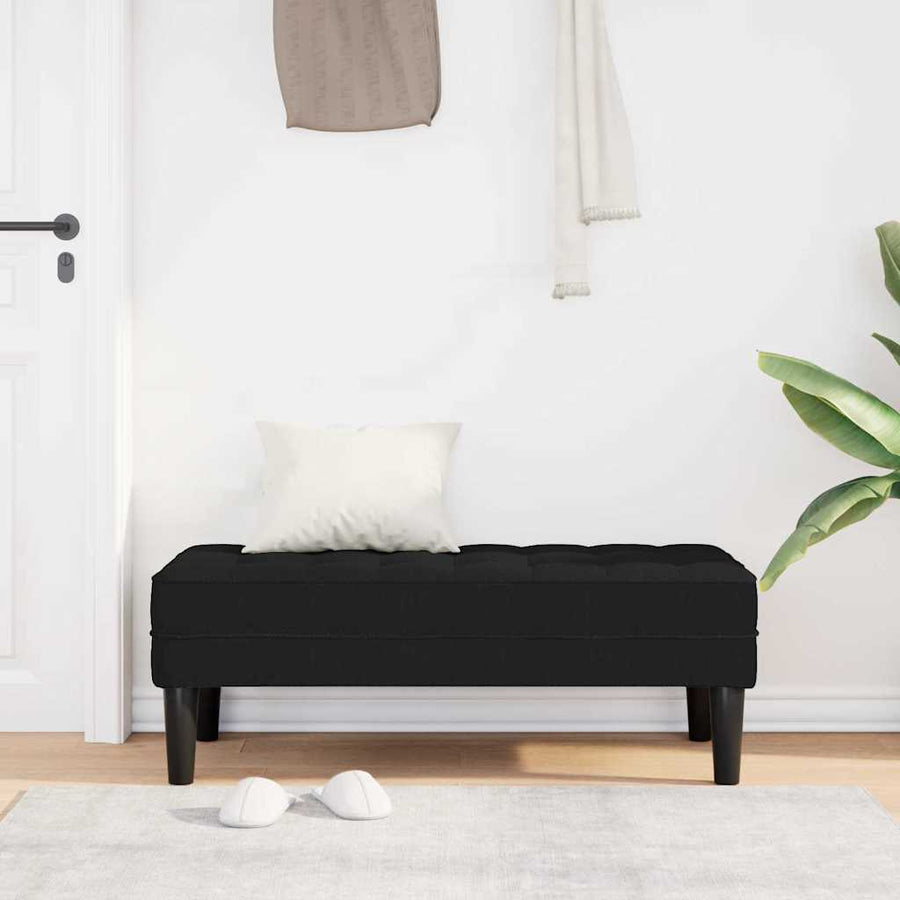 Bank met kussen Zwart 113 x 57 x 39 cm Stof