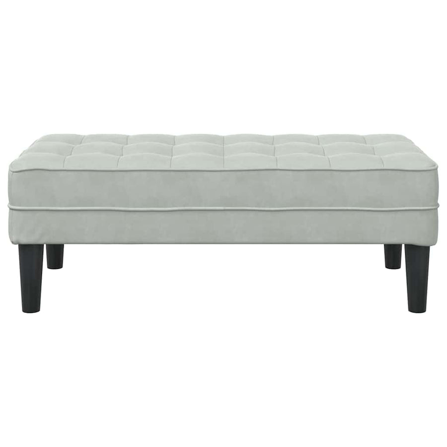 Bank met kussen Lichtgrijs 113 x 57 x 39 cm Fluweel