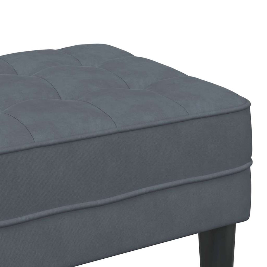 Bank met kussen Donkergrijs 113 x 57 x 39 cm Fluweel