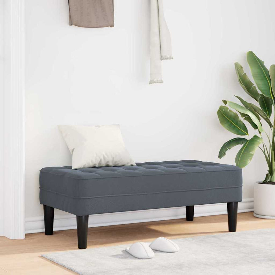 Bank met kussen Donkergrijs 113 x 57 x 39 cm Fluweel