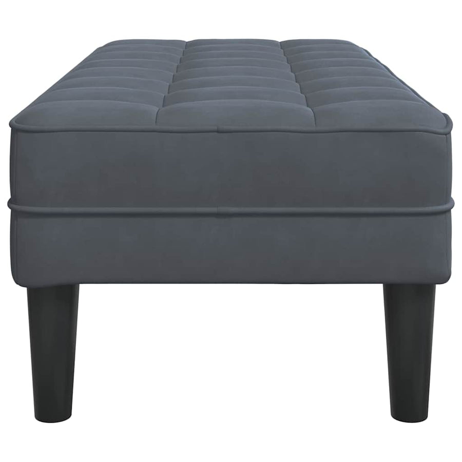 Bank met kussen Donkergrijs 113 x 57 x 39 cm Fluweel