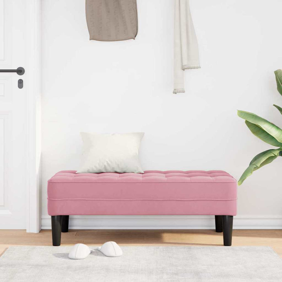 Bank met kussen Roze 113 x 57 x 39 cm Fluweel