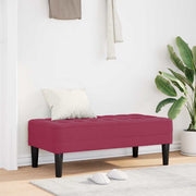 Bank 113x57x39 cm wijnrood fluweel