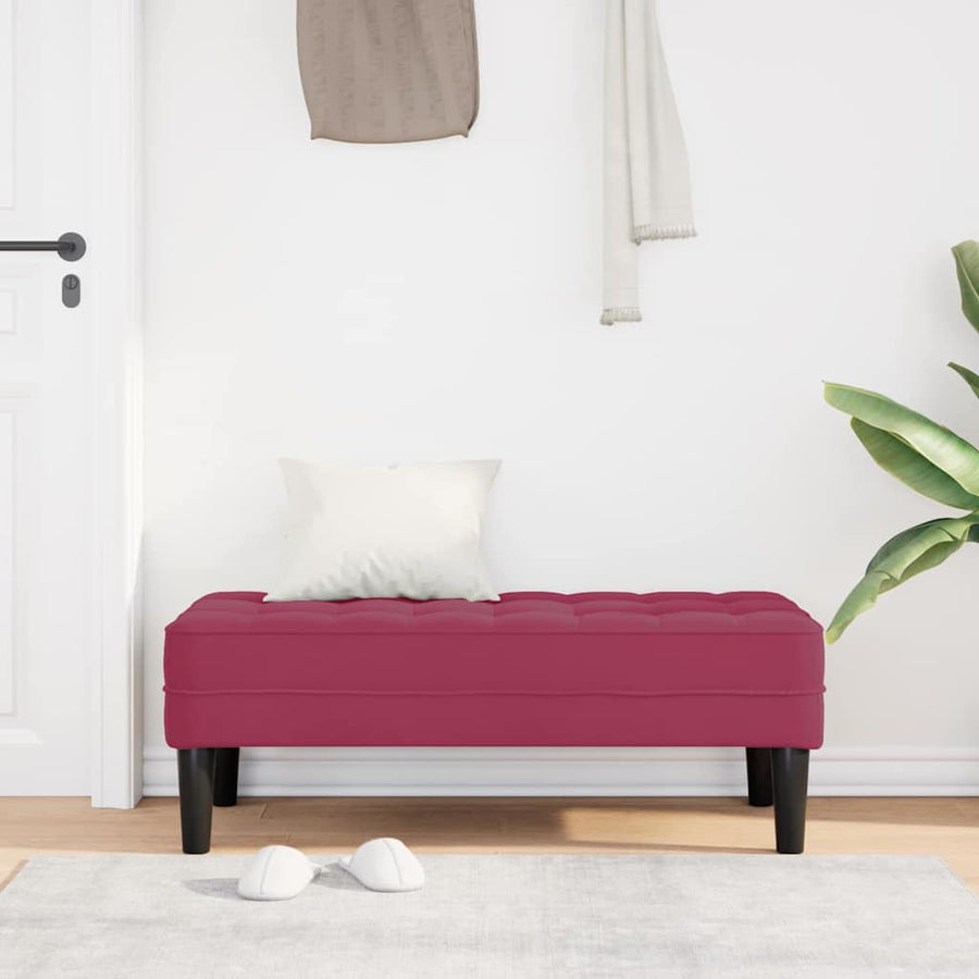 Bank met kussen Wijnrood 113 x 57 x 39 cm Fluweel