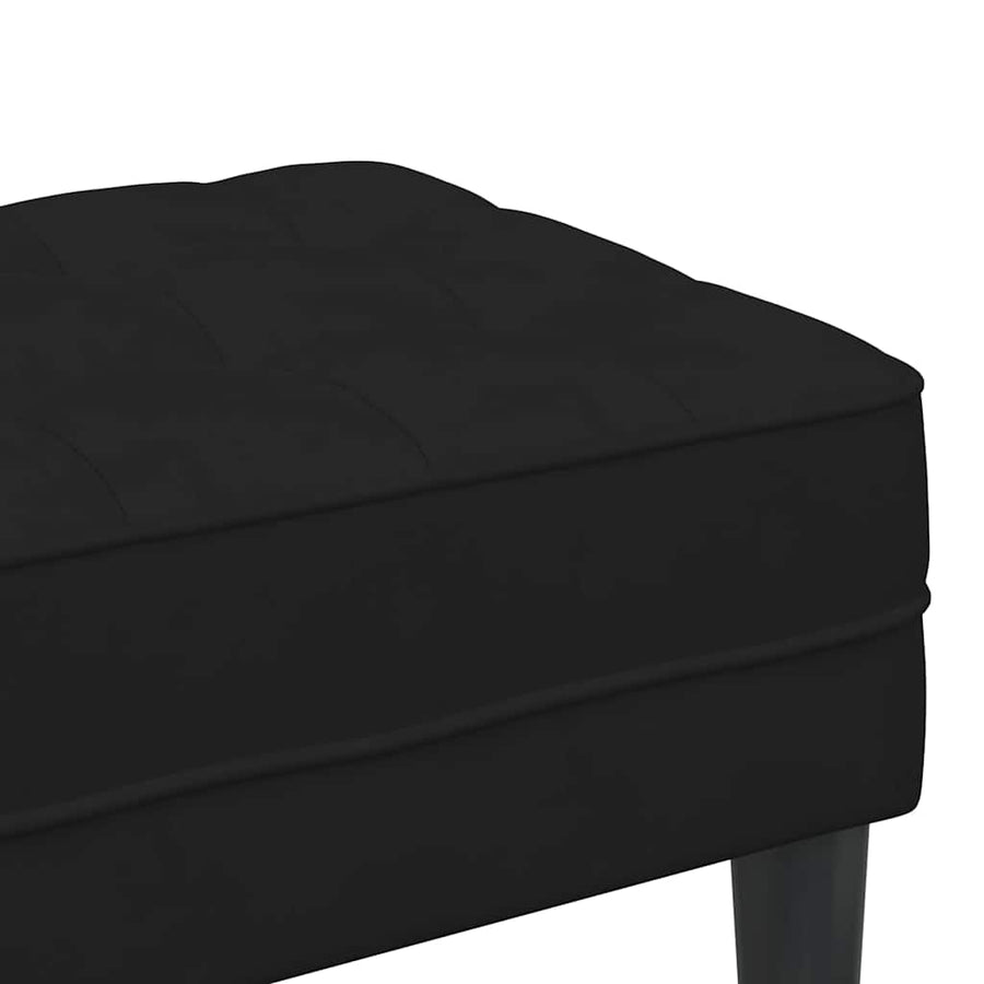 Bank met kussen Zwart 113 x 57 x 39 cm Fluweel