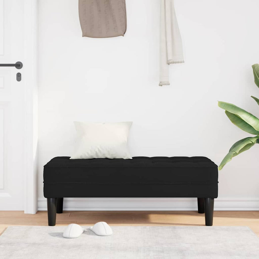 Bank met kussen Zwart 113 x 57 x 39 cm Fluweel