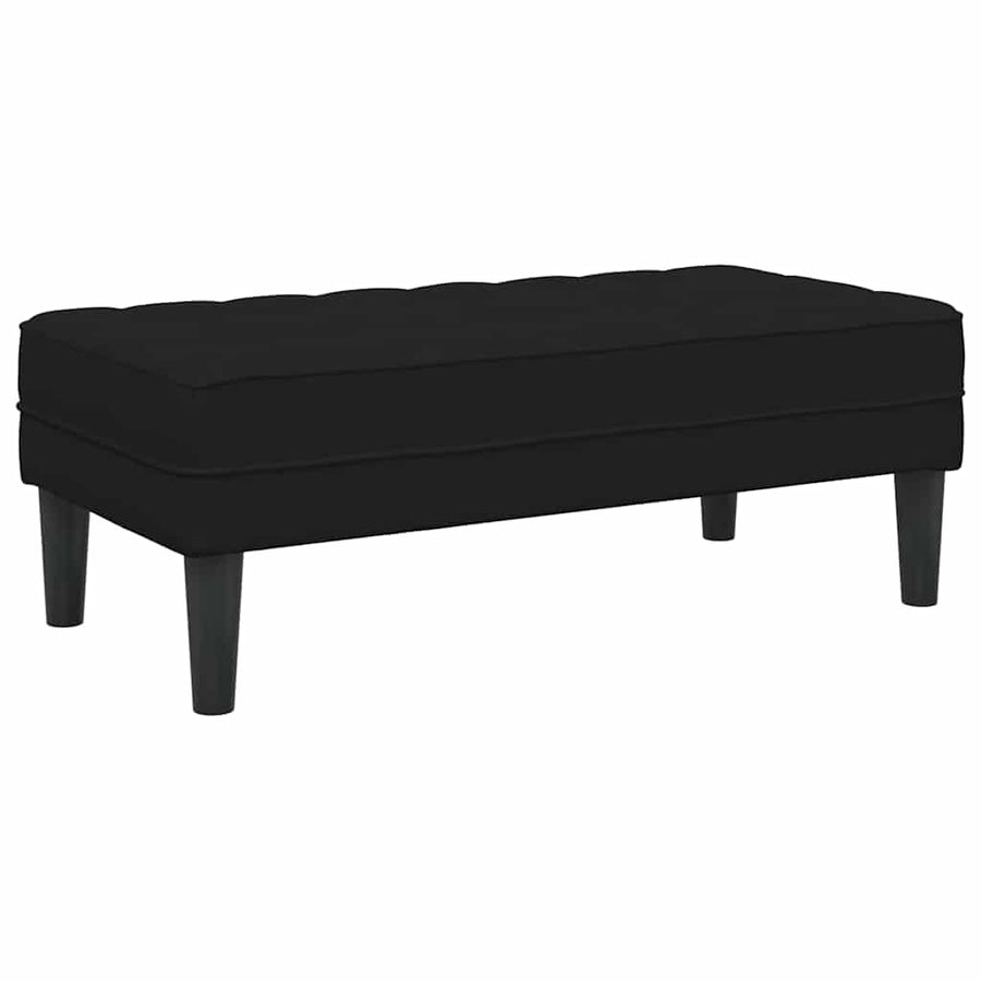 Bank met kussen Zwart 113 x 57 x 39 cm Fluweel