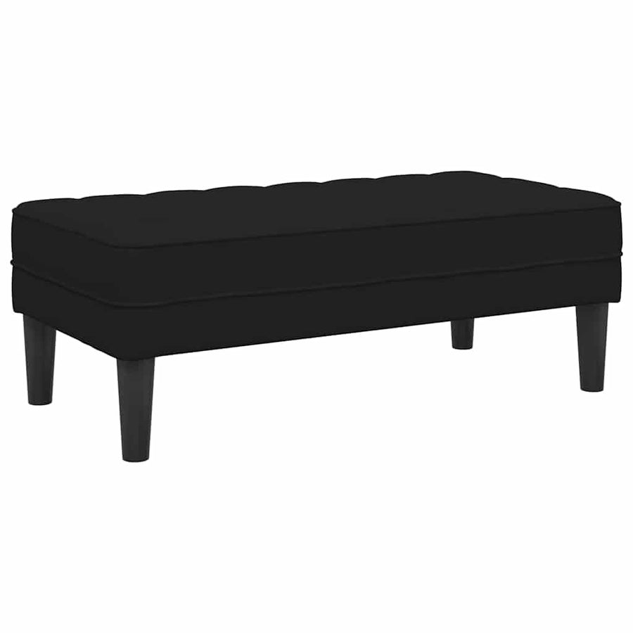 Bank met kussen Zwart 113 x 57 x 39 cm Fluweel