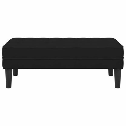 Bank met kussen Zwart 113 x 57 x 39 cm Fluweel