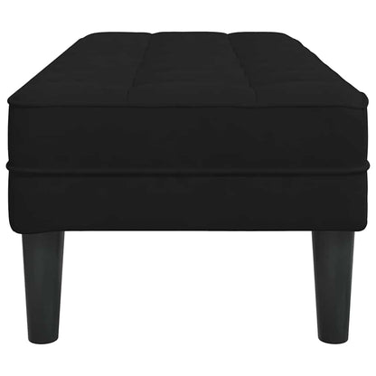 Bank met kussen Zwart 113 x 57 x 39 cm Fluweel