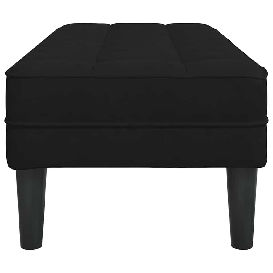 Bank met kussen Zwart 113 x 57 x 39 cm Fluweel